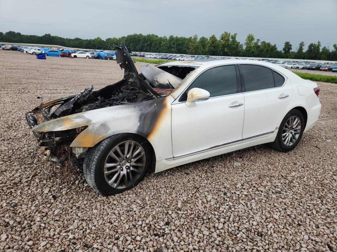 2014 Lexus LS 460, VIN JTHBL5EF0E5128404 — Пожар