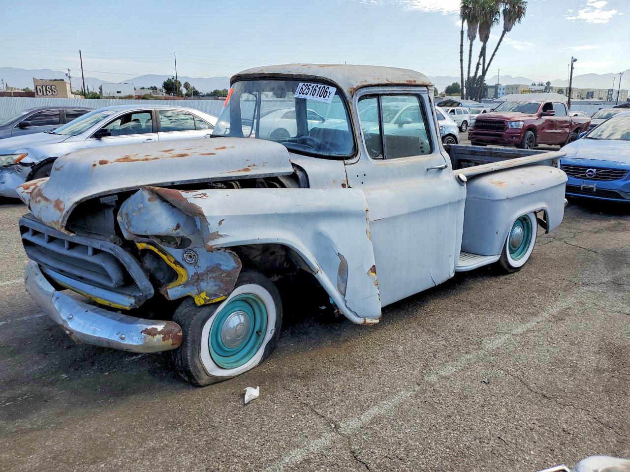 1957 Chevrolet Silverado 3500, VIN 3A57MX2054 — Front end