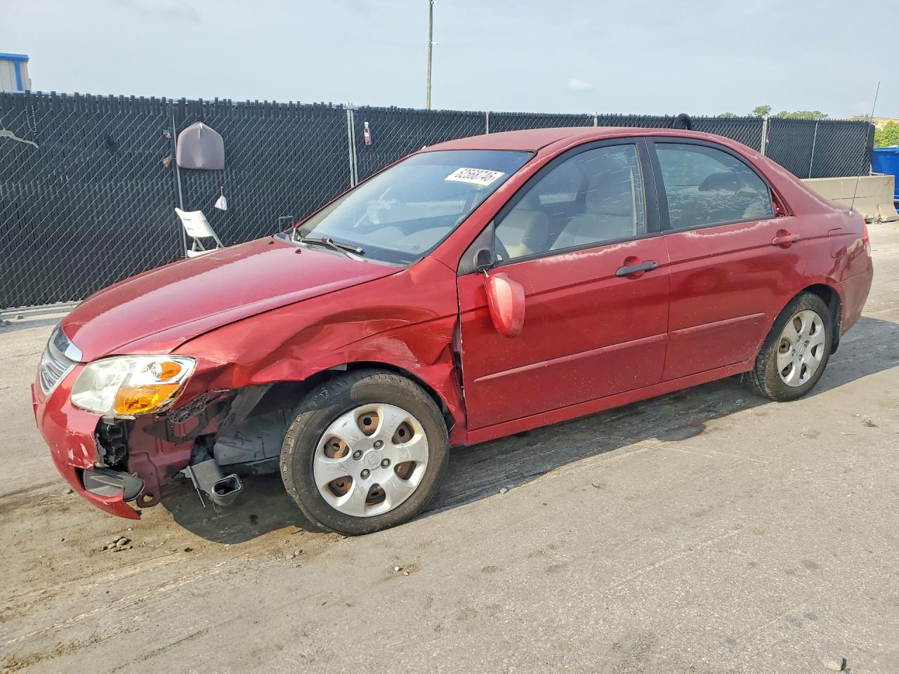 2009 Kia Spectra EX, VIN KNAFE221295598618 — Front end