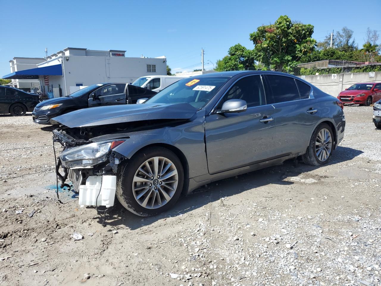 2021 Infiniti Q50 Luxe, VIN JN1EV7BP8MM702787 — Front end