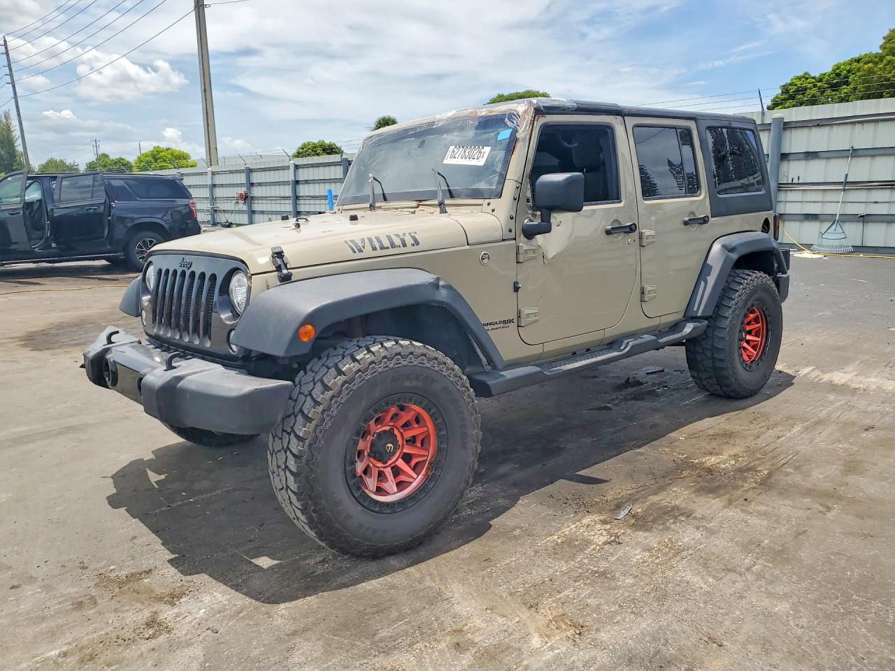 2018 Jeep Wrangler Unlimited Willys Wheeler W, VIN 1C4BJWDG2JL805174 — Front end