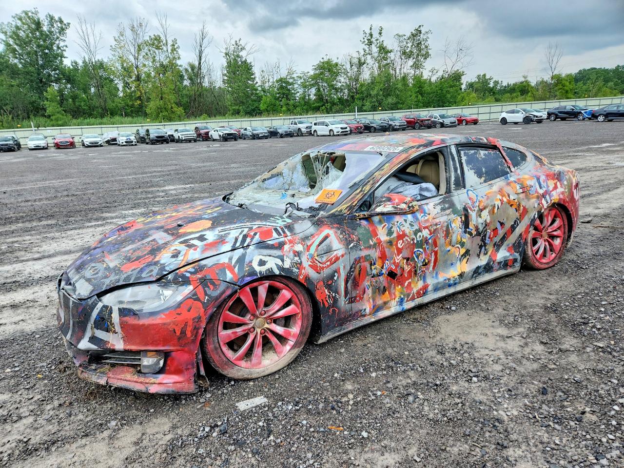 2012 Tesla Model S Performance, VIN 5YJSA1CP0CFP02233 — Vandalism