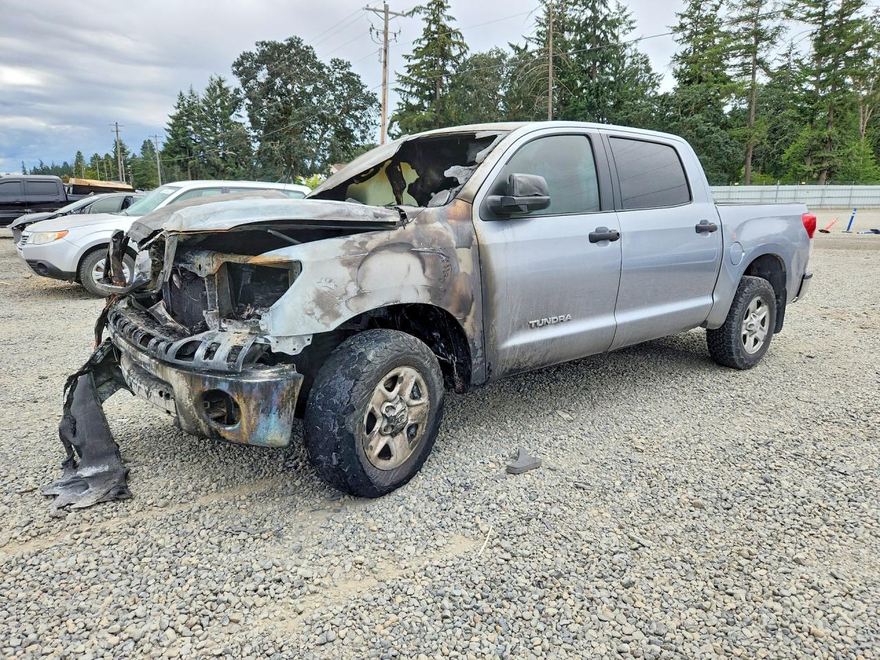 2012 Toyota Tundra, VIN 5TFDM5F16CX029517 — Engine fire