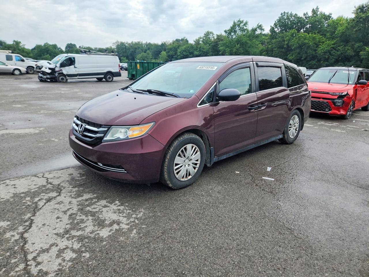 2014 Honda Odyssey LX, VIN 5FNRL5H21EB008814 — Rear end