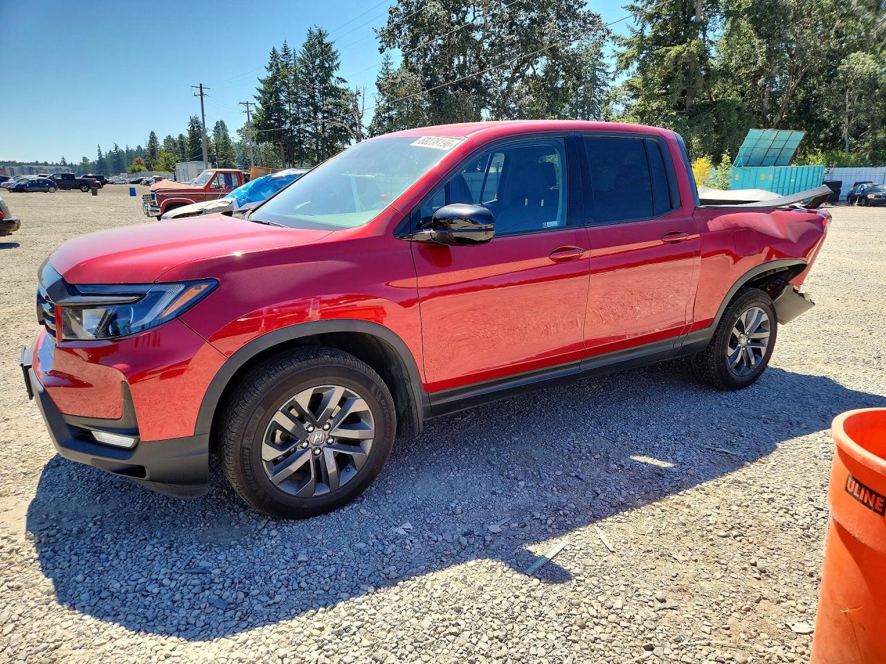 2021 Honda Ridgeline Sport, VIN 5FPYK3F14MB009555 — Rear end