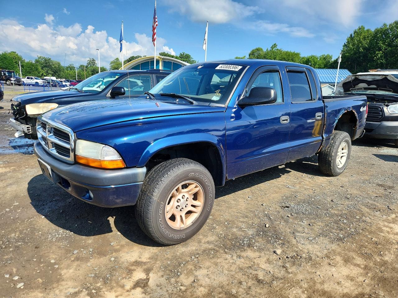 2004 Dodge Dakota Sport, VIN 1D7HG38N94S622287 — Повреждение рамы