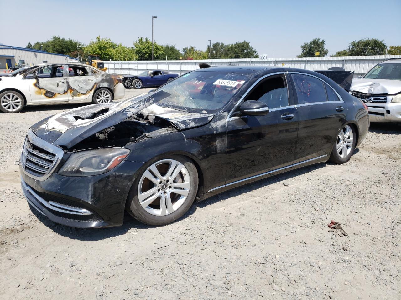 2019 Mercedes-Benz S 450, VIN WDDUG6EBXKA431734 — Engine fire