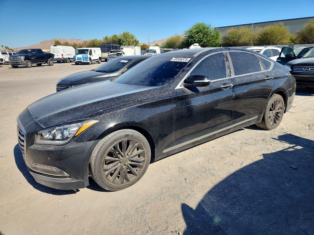 2017 Genesis G80 3.8L, VIN KMHGN4JE7HU167375 — Rear end