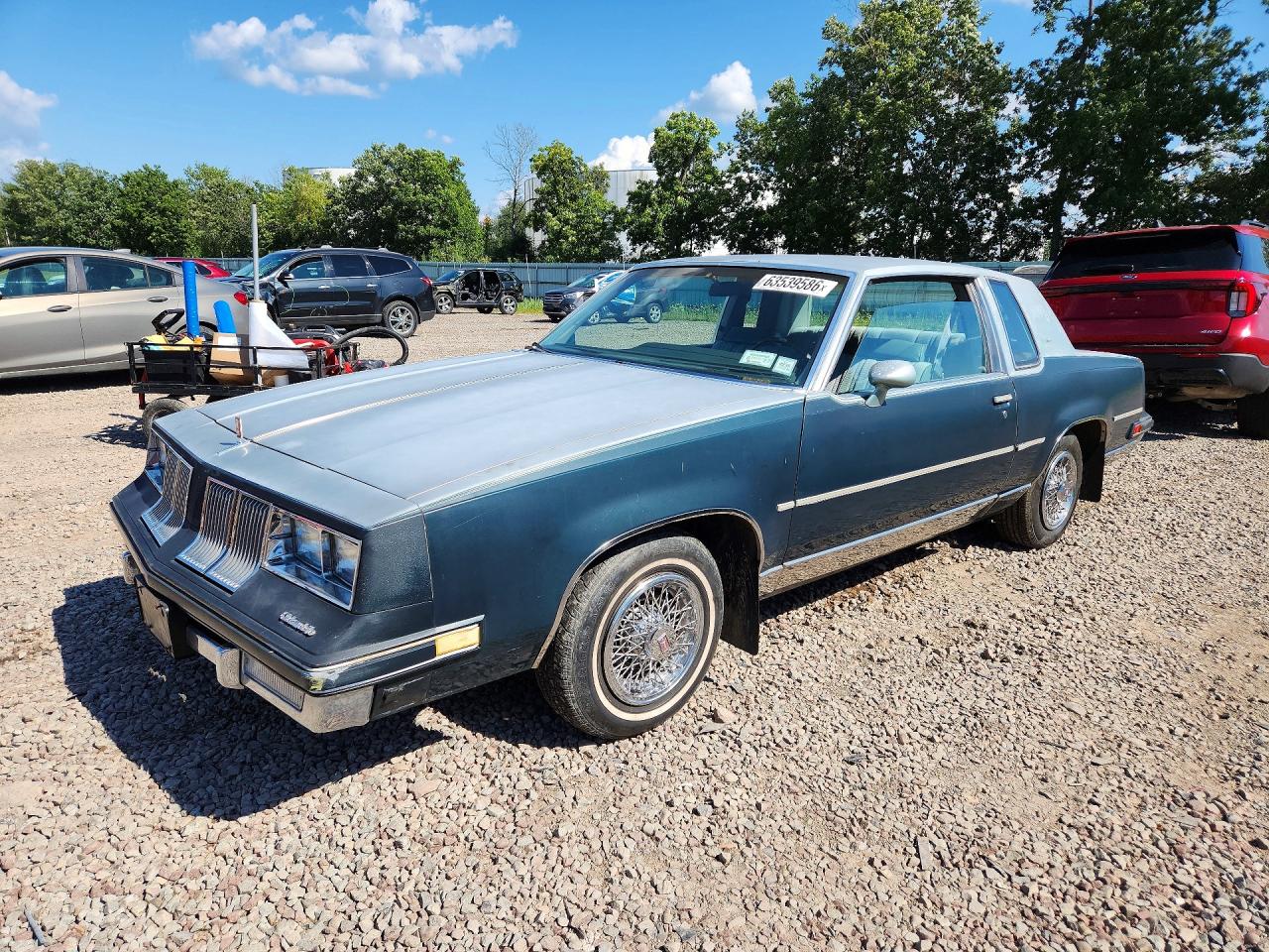 1982 Oldsmobile Cutlass, VIN 2G3AR47A4C2386778 — Engine fire
