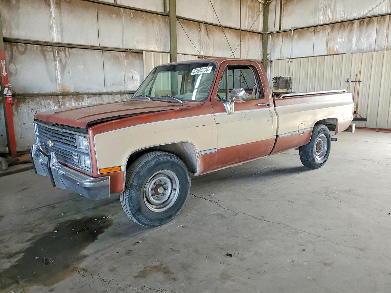 1983 Chevrolet Silverado 2500, VIN 2GCGC24W8D1130117 — Engine fire