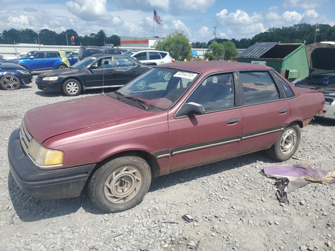1989 Ford Tempo GL, VIN 2FAPP36X7KB221313 — Rear end