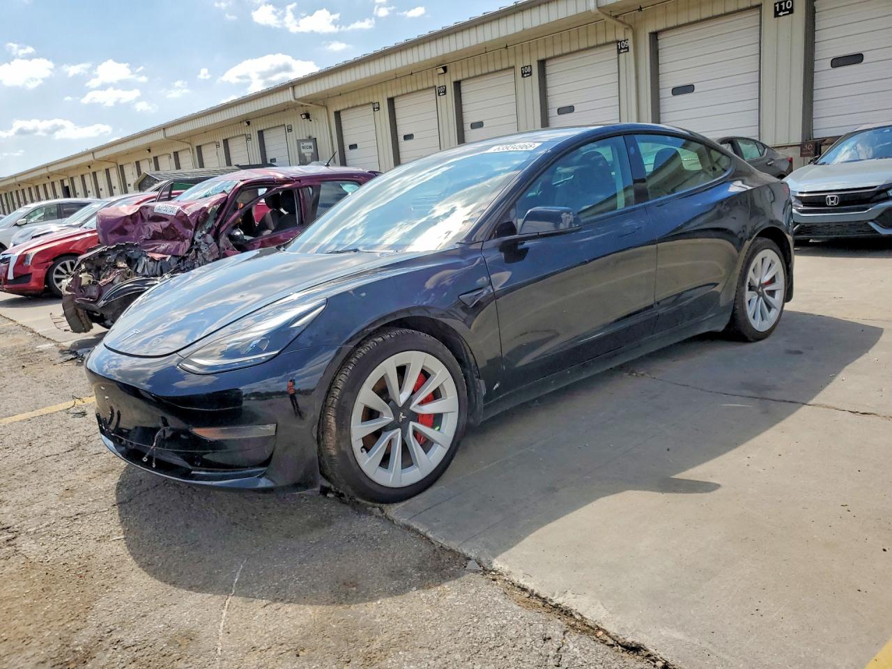 2023 Tesla Model 3 Long Range, VIN 5YJ3E1EB2PF673544 — Hail