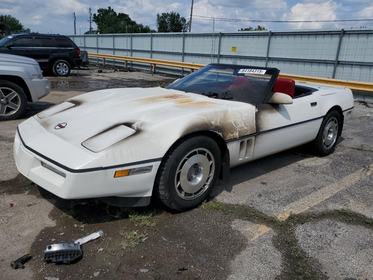 1987 Chevrolet Corvette, VIN 1G1YY3188H5130164 — Engine fire