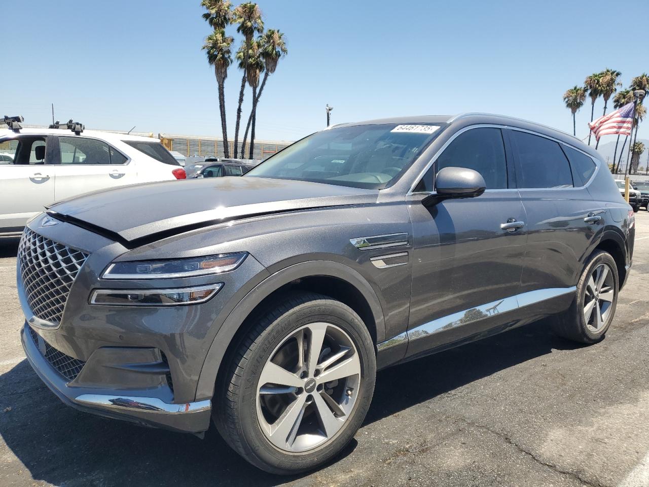 2021 Genesis GV80, VIN KMUHB4SB1MU036701 — Rear end