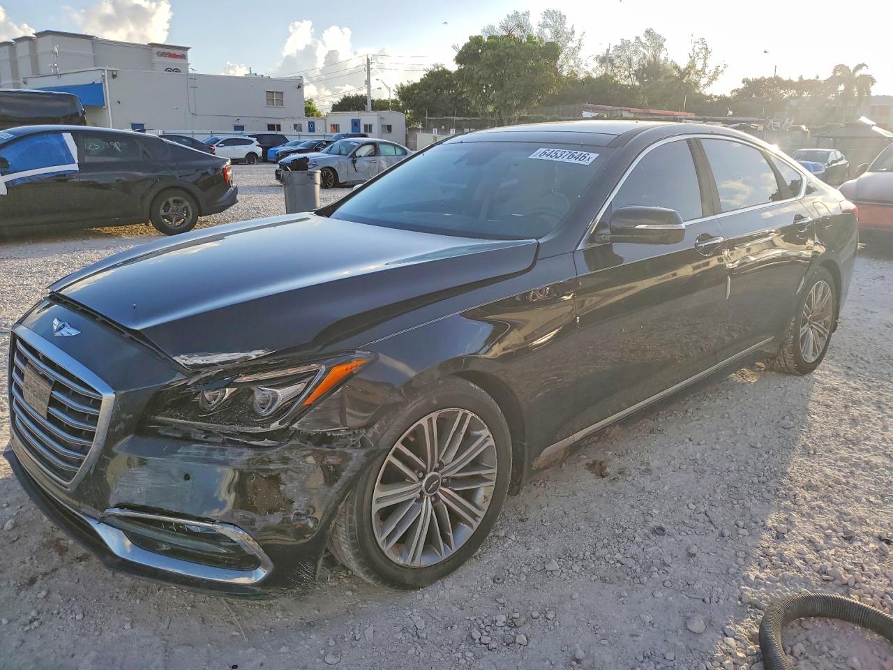 2018 Genesis G80 3.8L, VIN KMHGN4JE4JU257122 — Front end