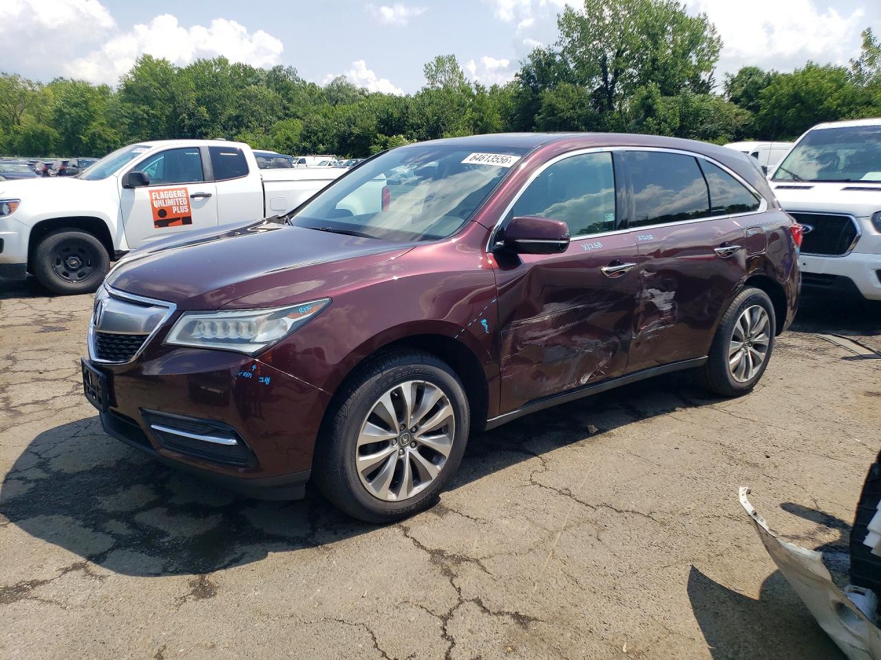 2015 Acura MDX Technology, VIN 5FRYD4H42FB003318 — Бок