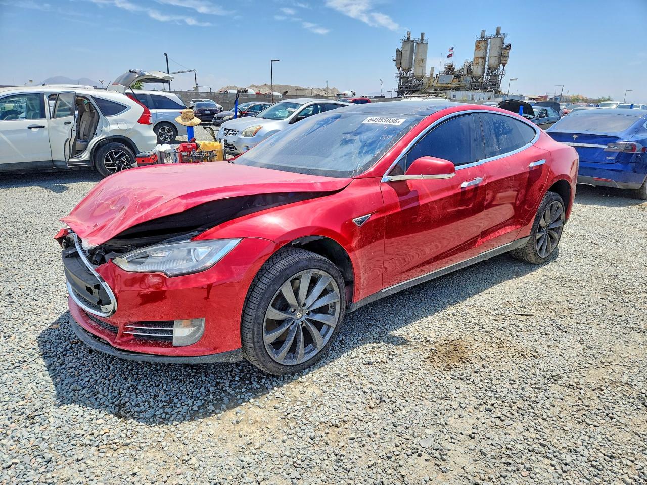 2013 Tesla Model S, VIN 5YJSA1DN7DFP09310 — Front end