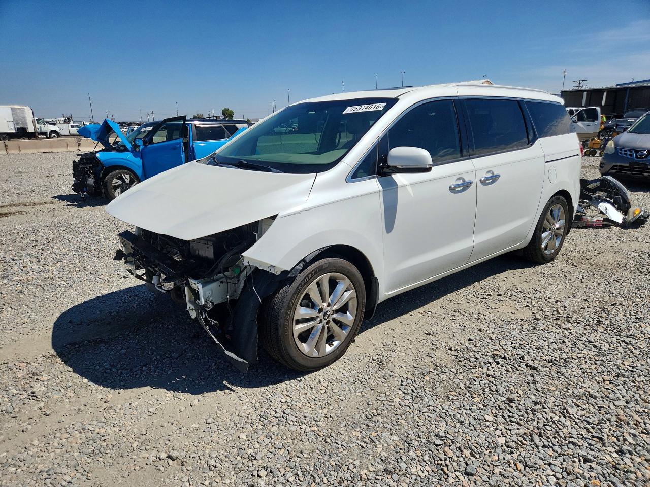 2015 Kia Sedona SX-L, VIN KNDME5C17F6033474 — Front end