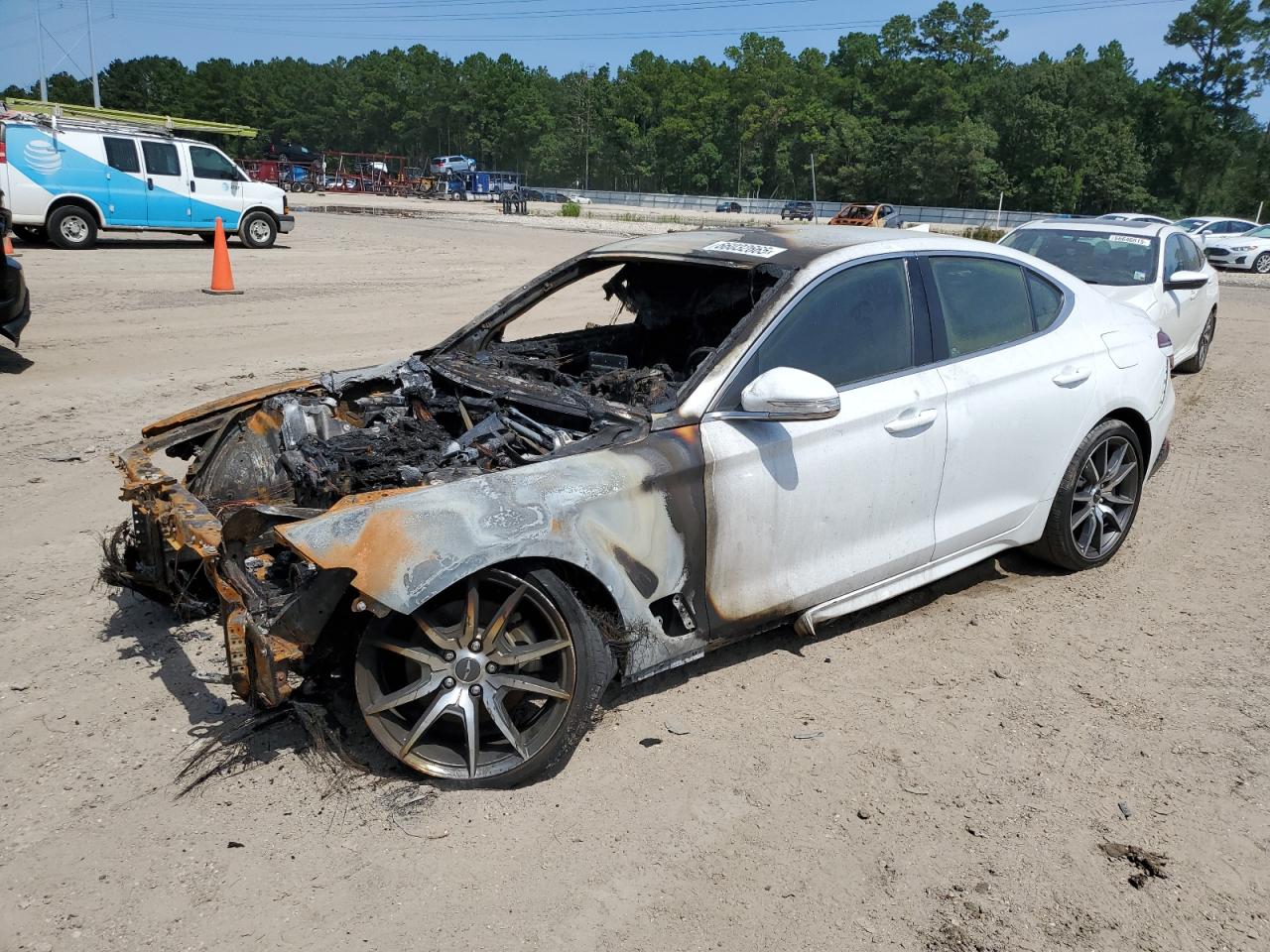 2023 Genesis G70 2.0T, VIN KMTG34TA5PU125923 — Engine fire