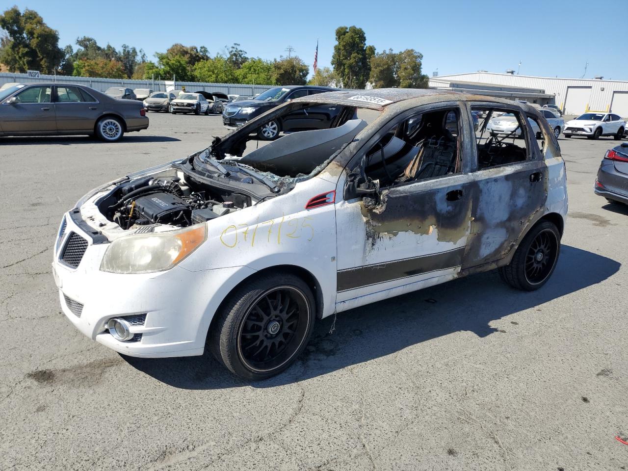 2009 Pontiac G3, VIN KL2TD66E59B662278 — Interior fire