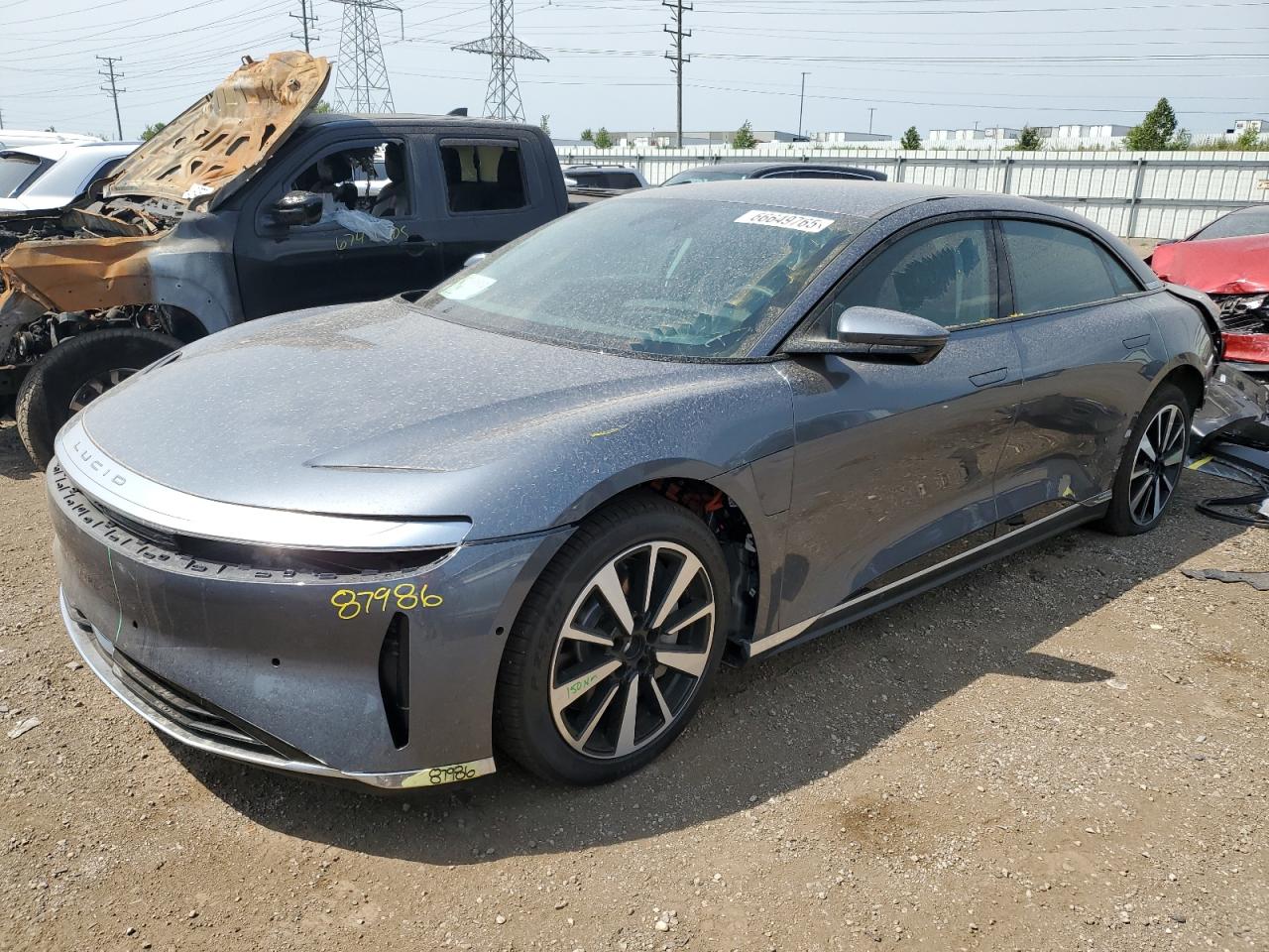 2025 Lucid Air Pure, VIN 50EA1PGAXSA008446 — Rear end