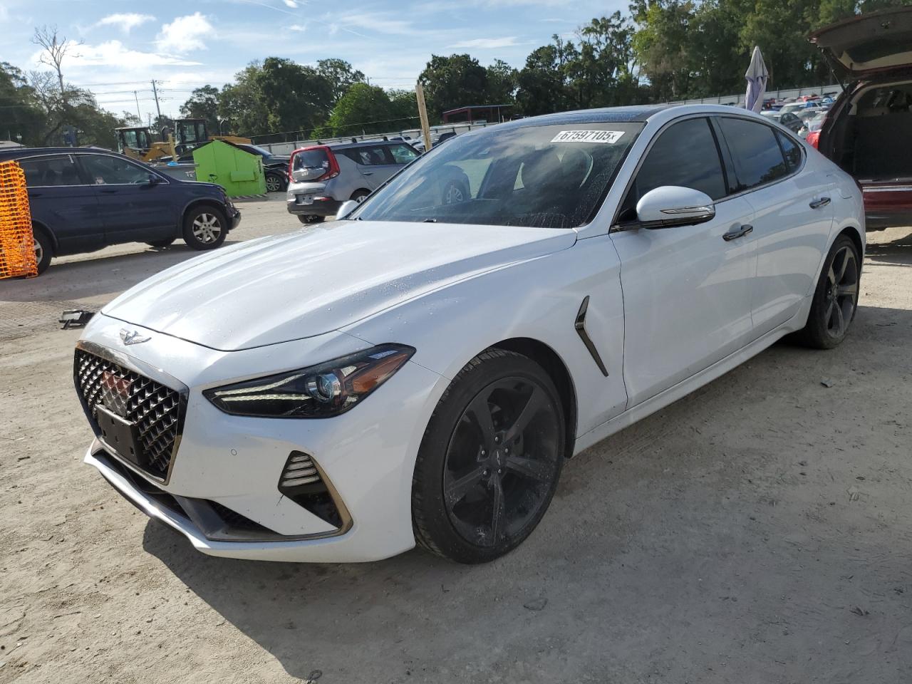 2019 Genesis G70 Advanced, VIN KMTG44LA2KU038213 — Rear end