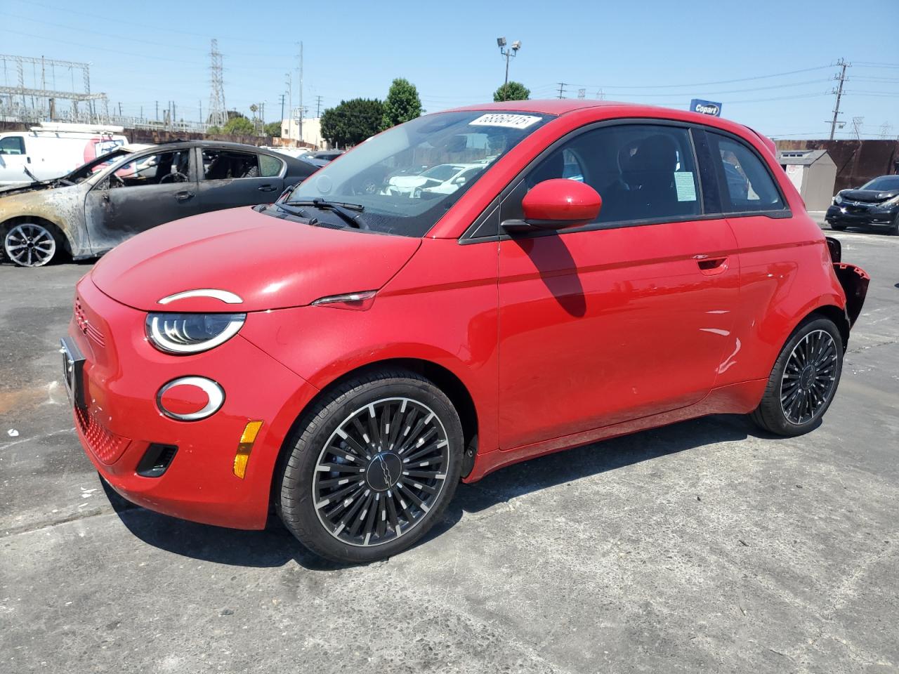 2024 FIAT 500e INSPI(RED), VIN ZFAFFAA43RX205047 — Rear end