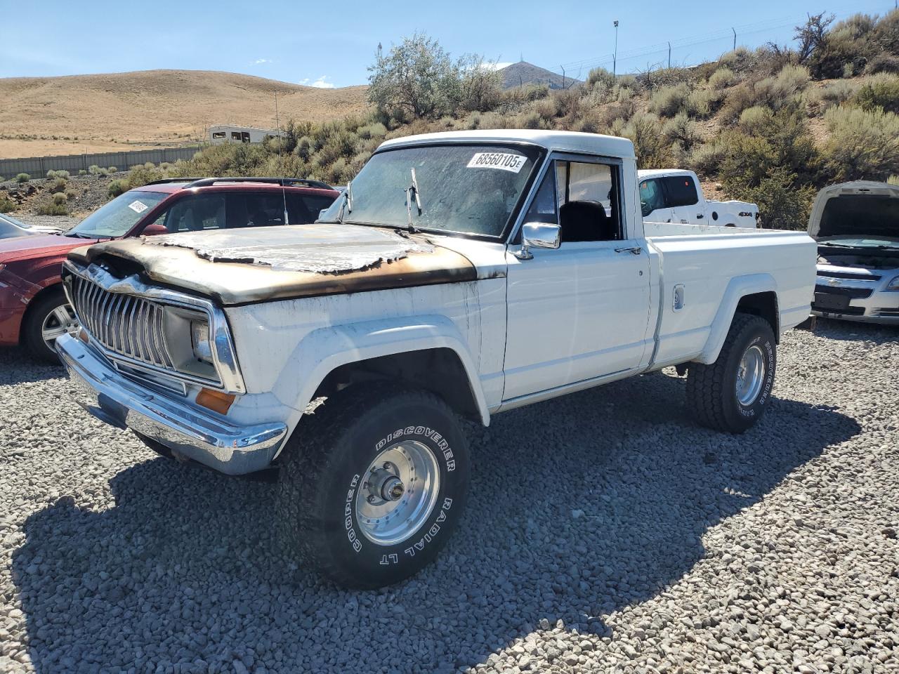 1984 Jeep J10, VIN 1JTNJ25N8ET031049 — Engine fire