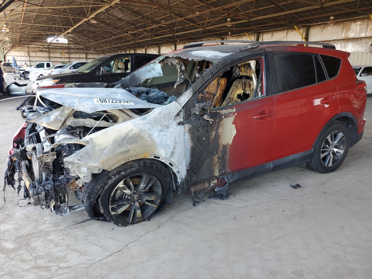 2017 Toyota RAV4 XLE, VIN 2T3WFREVXHW364998 — Engine fire