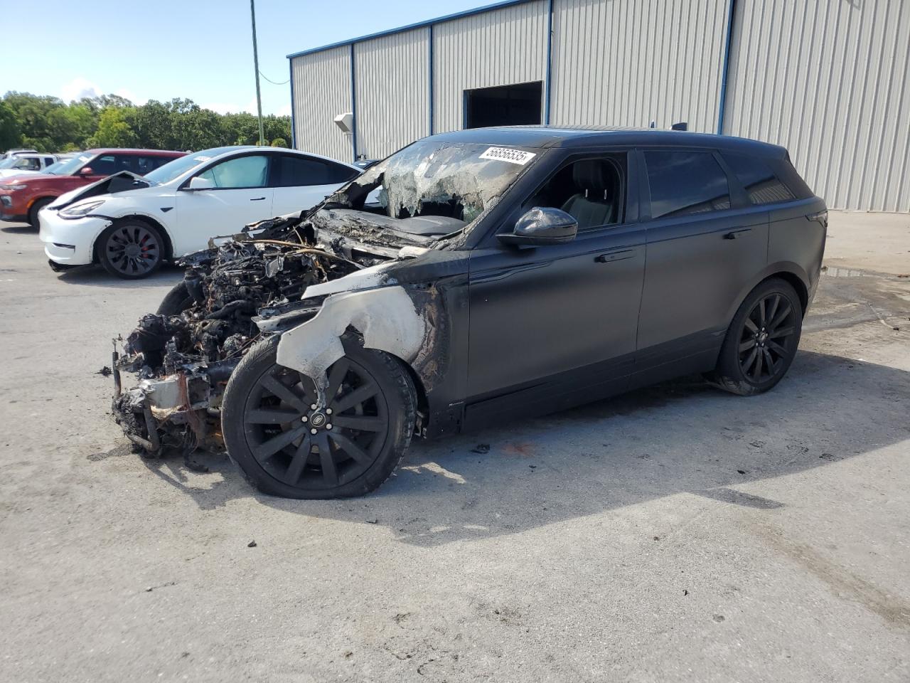 2020 Land Rover Range Rover Velar R-Dynamic S, VIN SALYK2EX7LA263995 — Engine fire