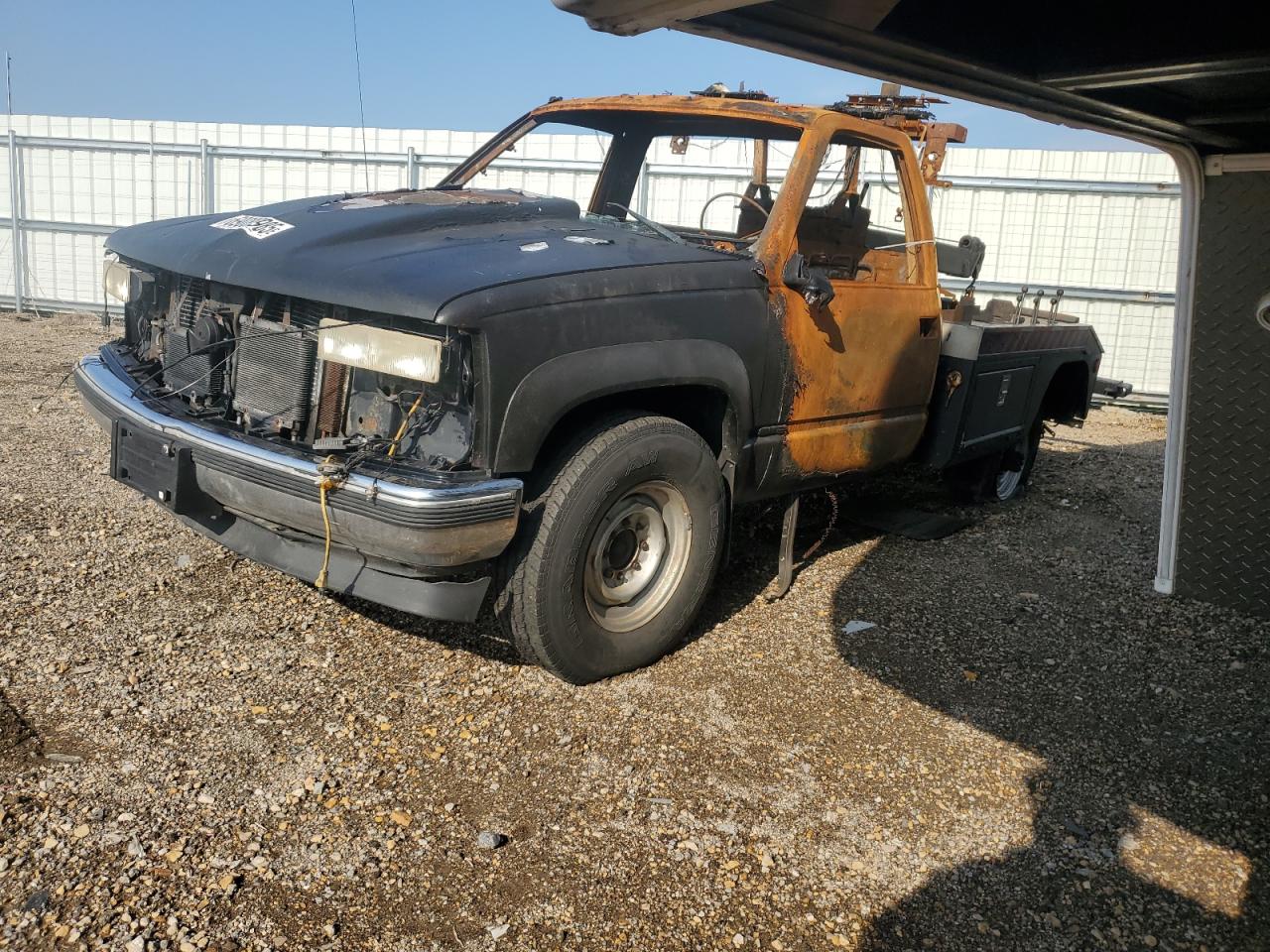 1996 GMC Sierra 3500, VIN 1GDJK34F1TE516322 — Interior fire