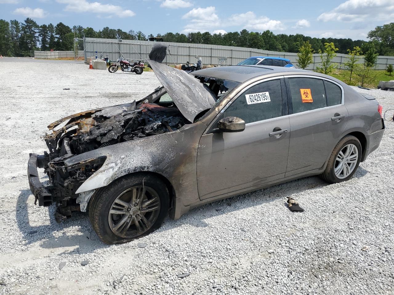 2011 Infiniti G37 x, VIN JN1CV6AR0BM407197 — Engine fire