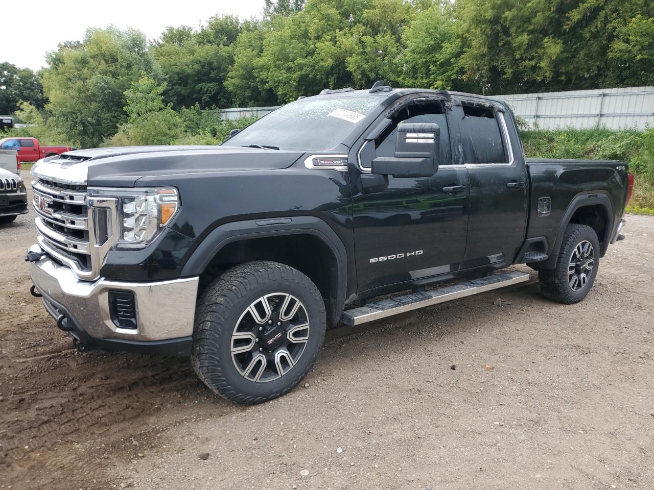 2022 GMC Sierra 2500HD SLE, VIN 1GT59ME75NF322548 — Interior fire