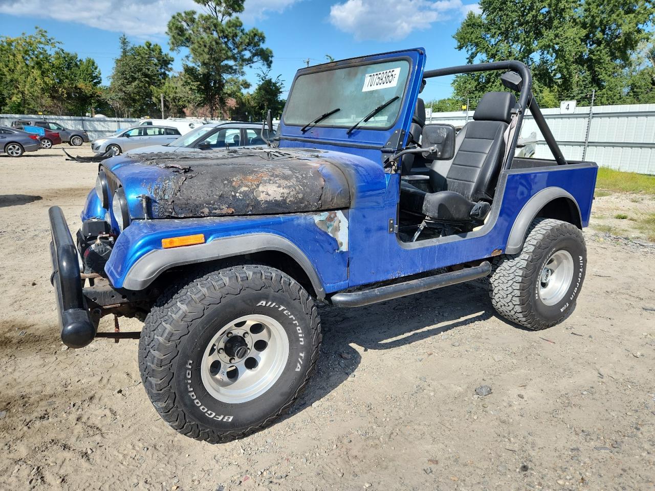 1985 Jeep CJ CJ7, VIN 1JCCM87AXFT151707 — Пожар