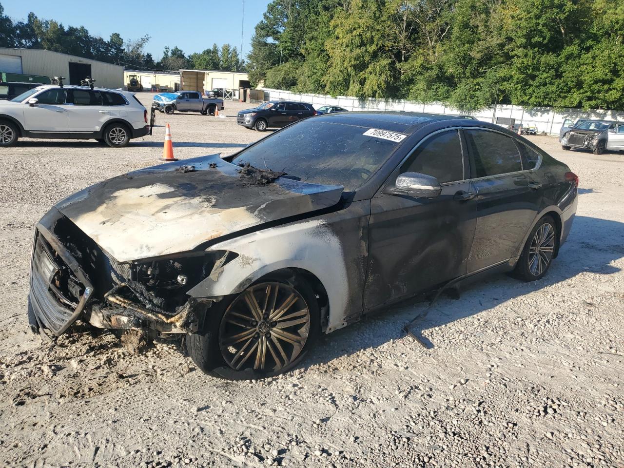 2018 Genesis G80 3.8L, VIN KMHGN4JE8JU216041 — Engine fire