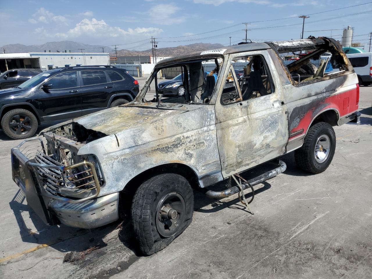 1993 Ford Bronco Custom, VIN 1FMEU15H3PLA15305 — Burn
