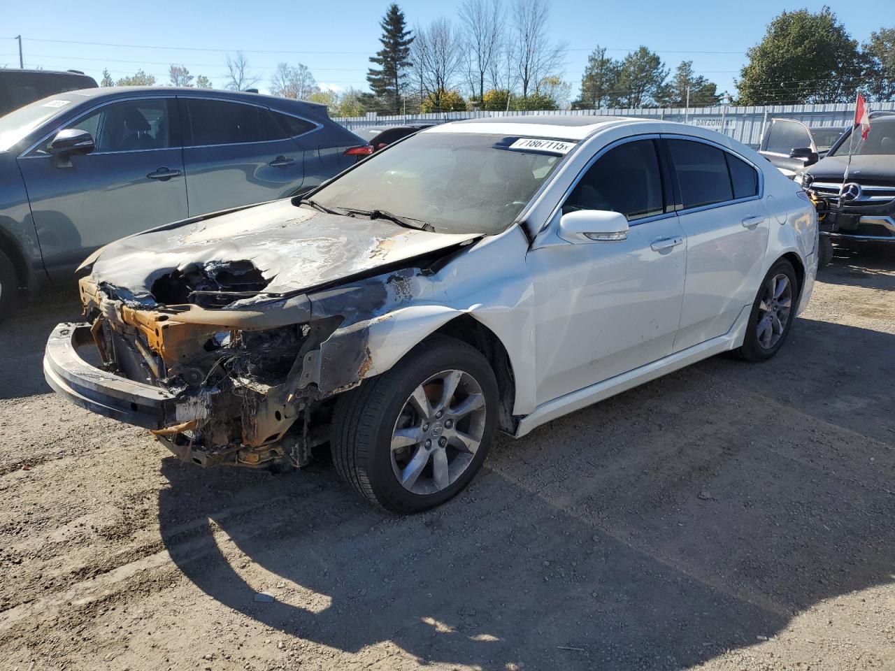 2013 Acura TL Technology, VIN 19UUA8F54DA800186 — Engine fire