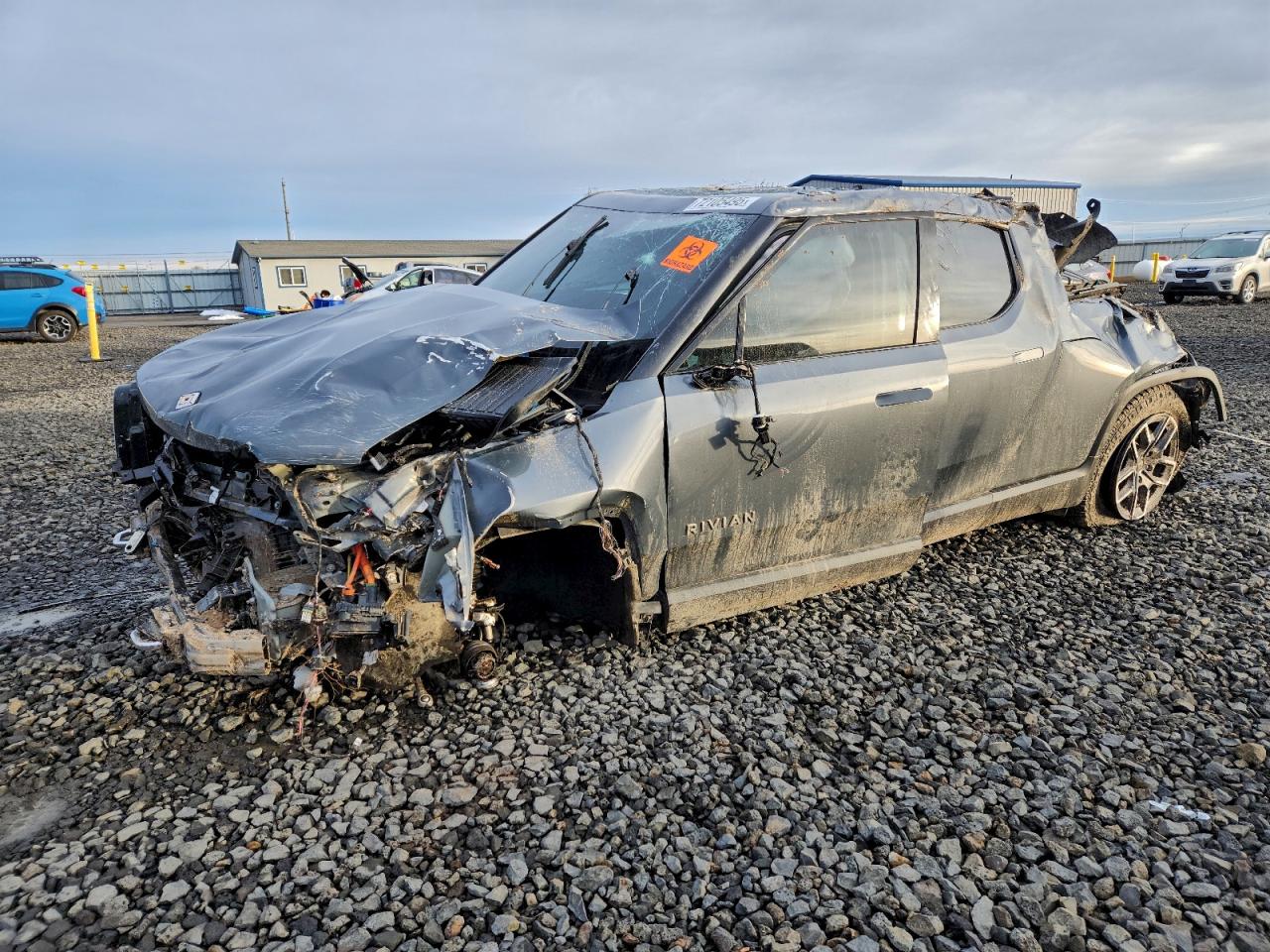 2023 Rivian R1T Adventure, VIN 7FCTGAAA6PN019598 — Rollover