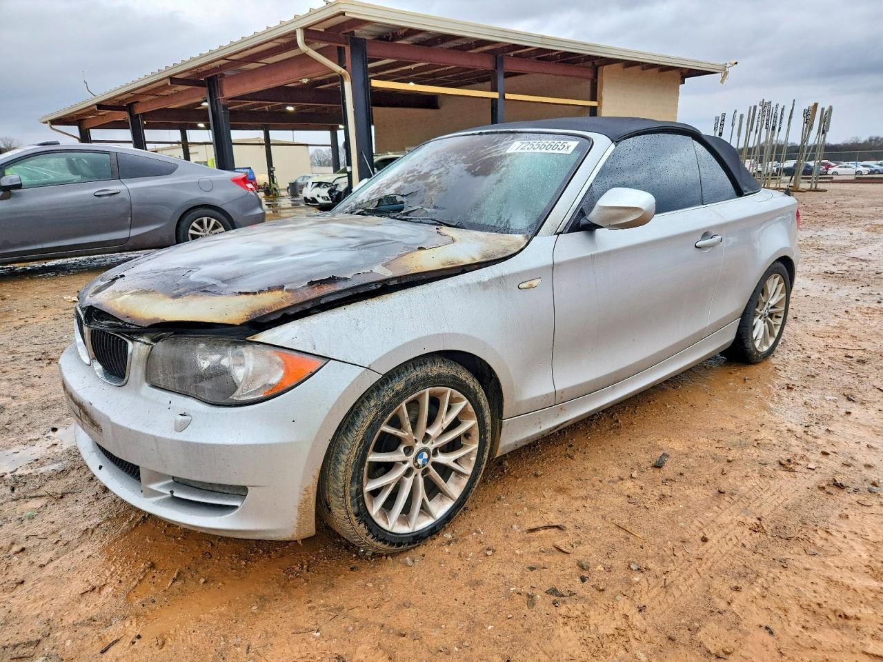 2011 BMW 1 Series 128i, VIN WBAUL7C52BVJ78780 — Engine fire