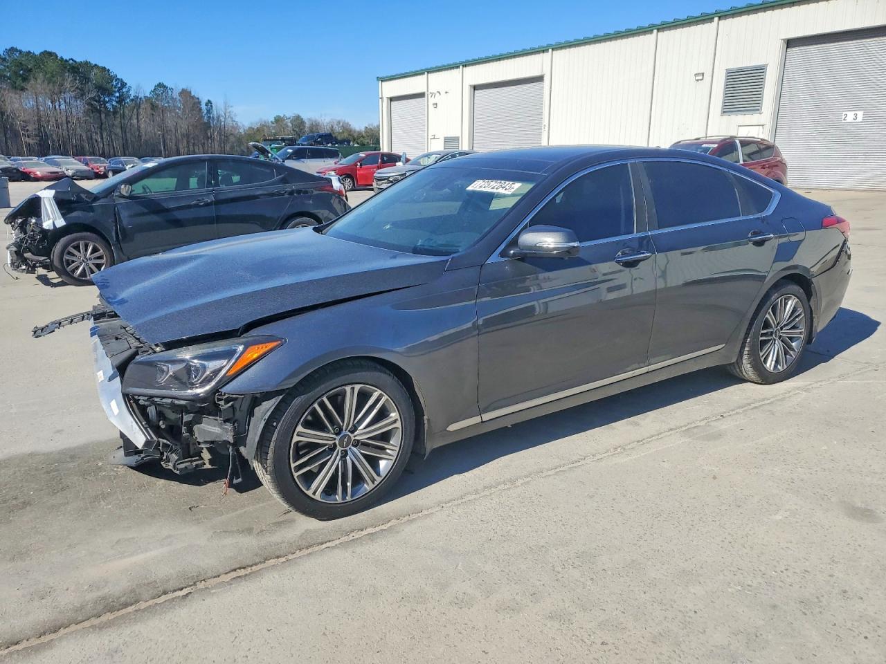 2018 Genesis G80 3.8L, VIN KMHGN4JE6JU277484 — Front end