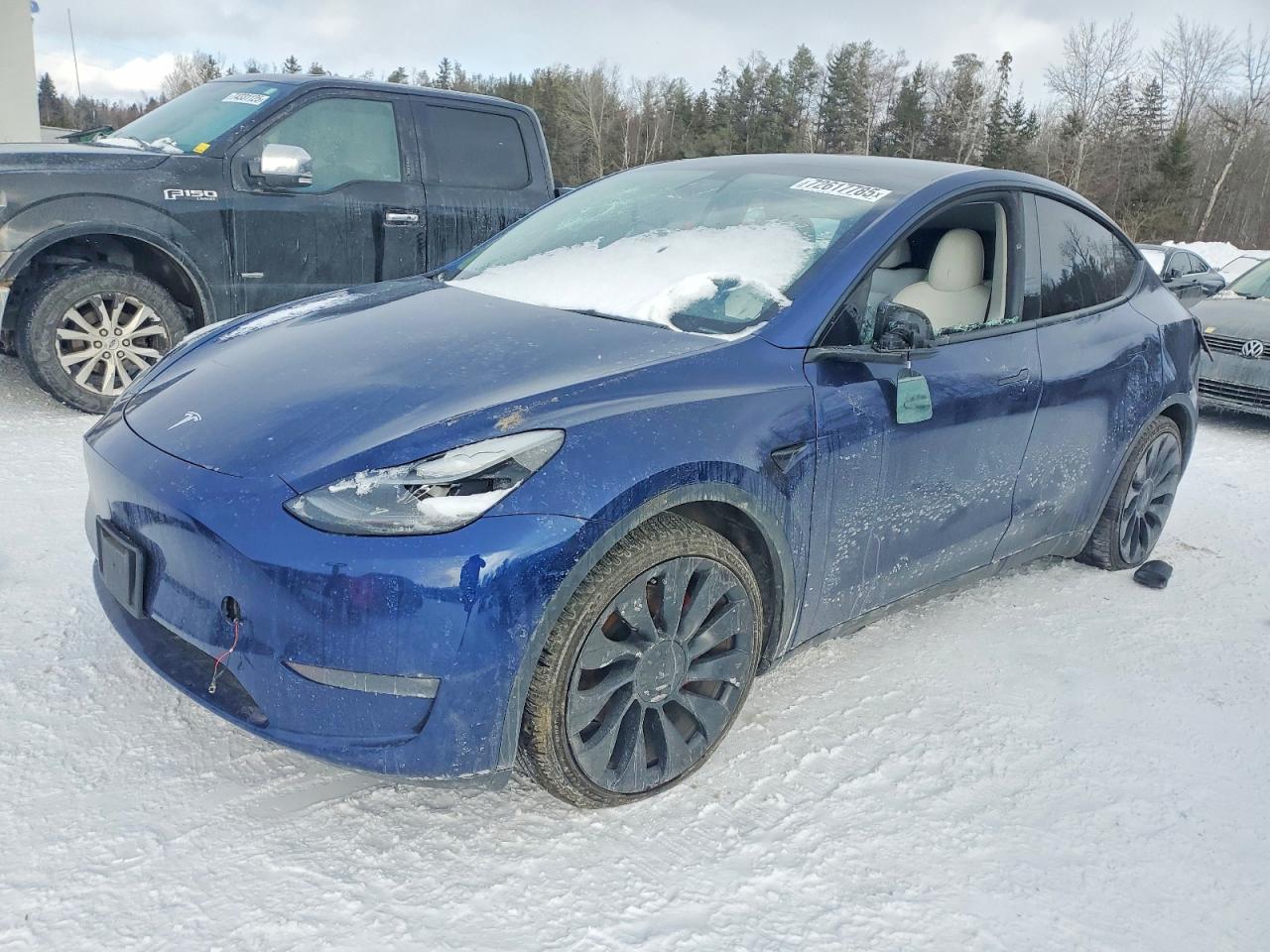 2022 Tesla Model Y Performance, VIN 7SAYGDEF8NF467231 — Vandalism