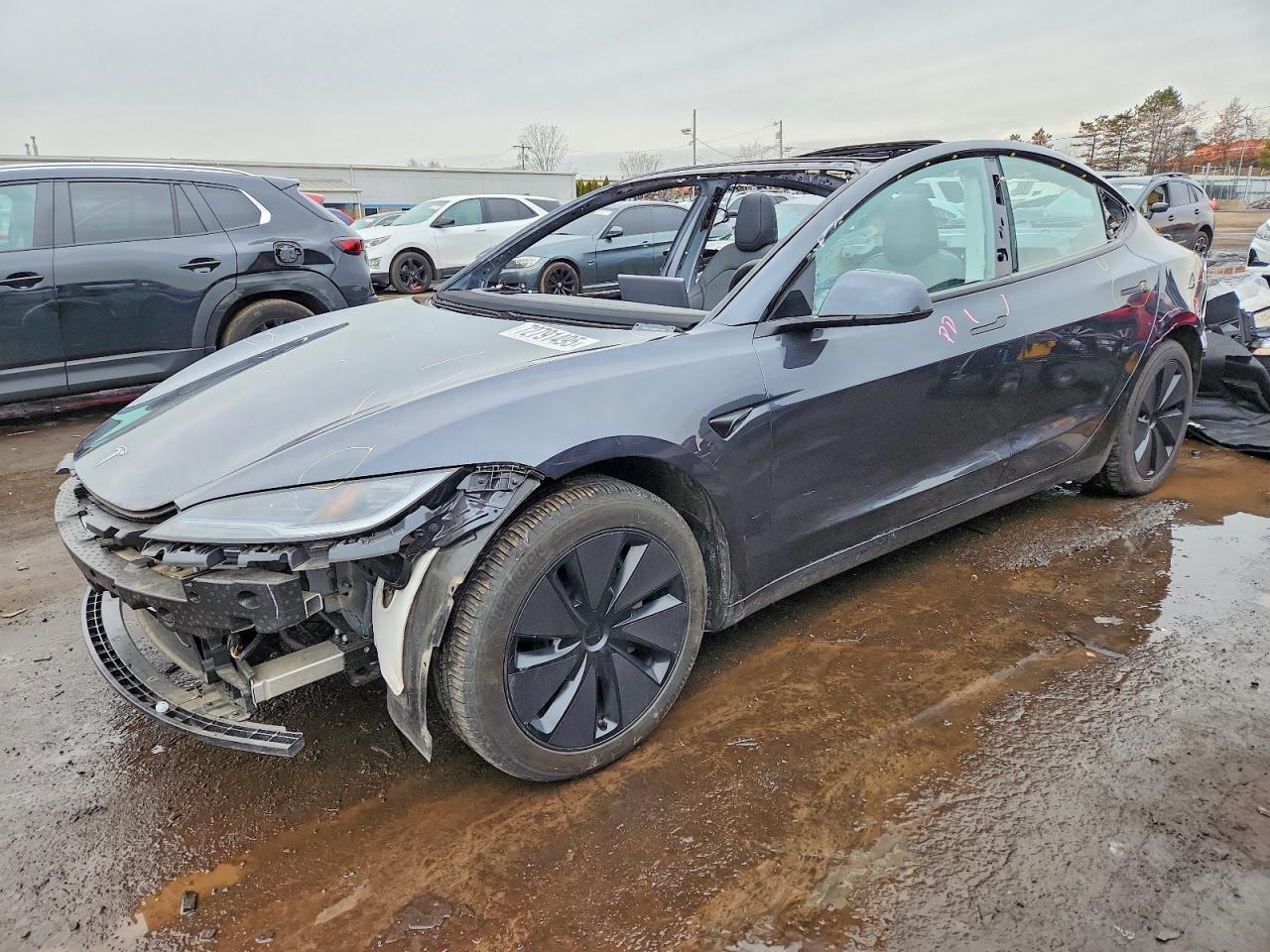 2024 Tesla Model 3 Long Range, VIN 5YJ3E1EBXRF739793 — Vandalism