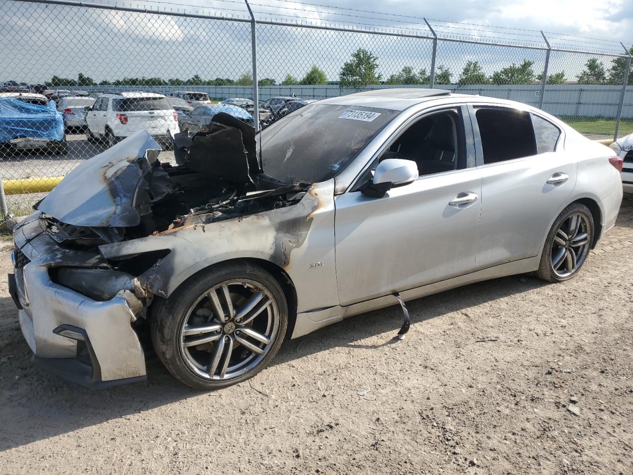 2018 Infiniti Q50 Luxe, VIN JN1EV7AP4JM361577 — Engine fire