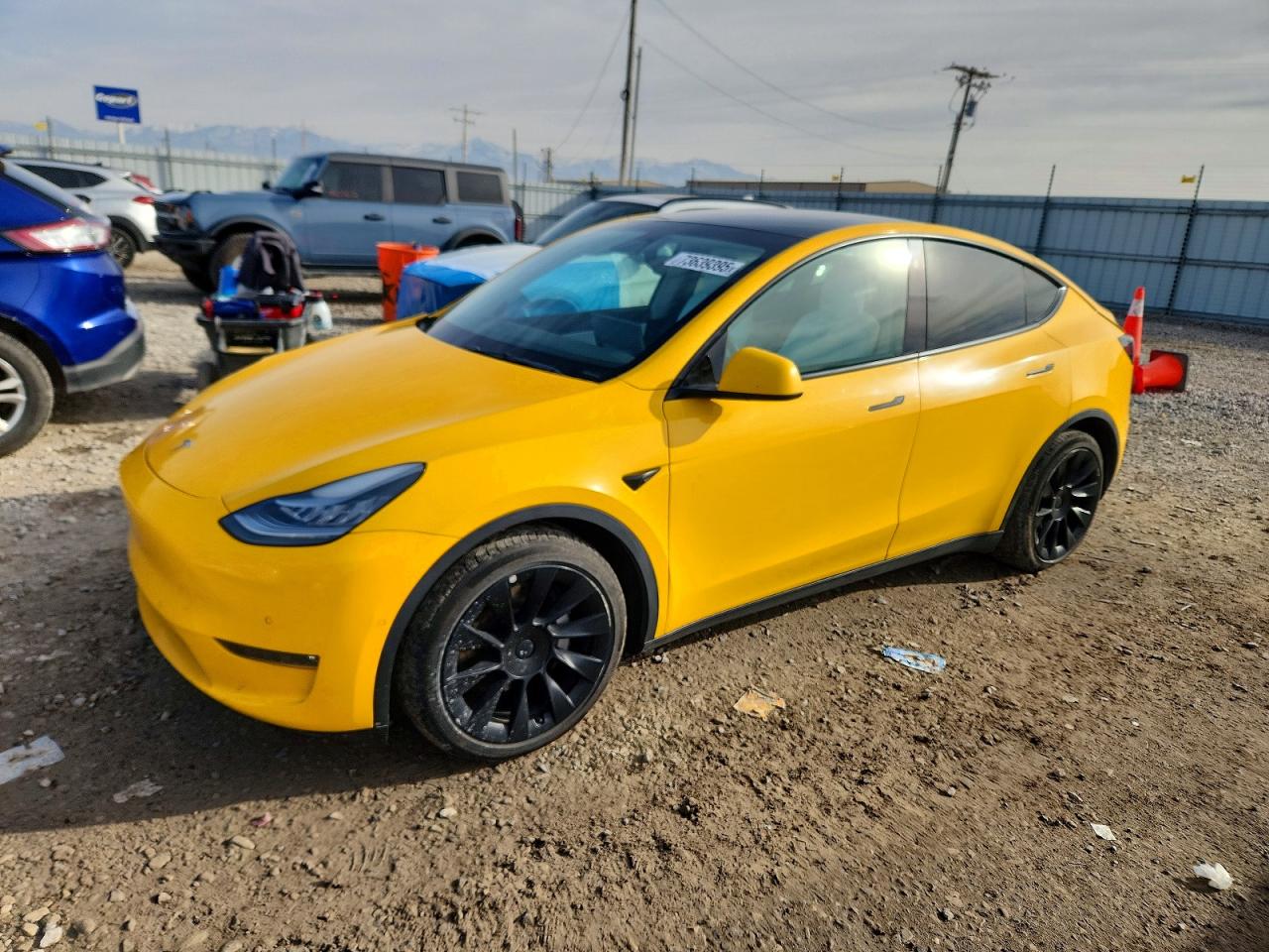 2021 Tesla Model Y Long Range, VIN 5YJYGDEE5MF151983 — Side