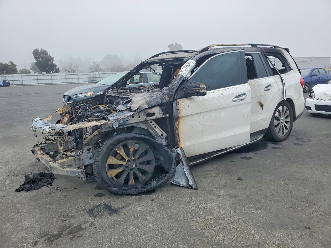 2017 Mercedes-Benz GLS 450, VIN 4JGDF6EE8HA895262 — Engine fire
