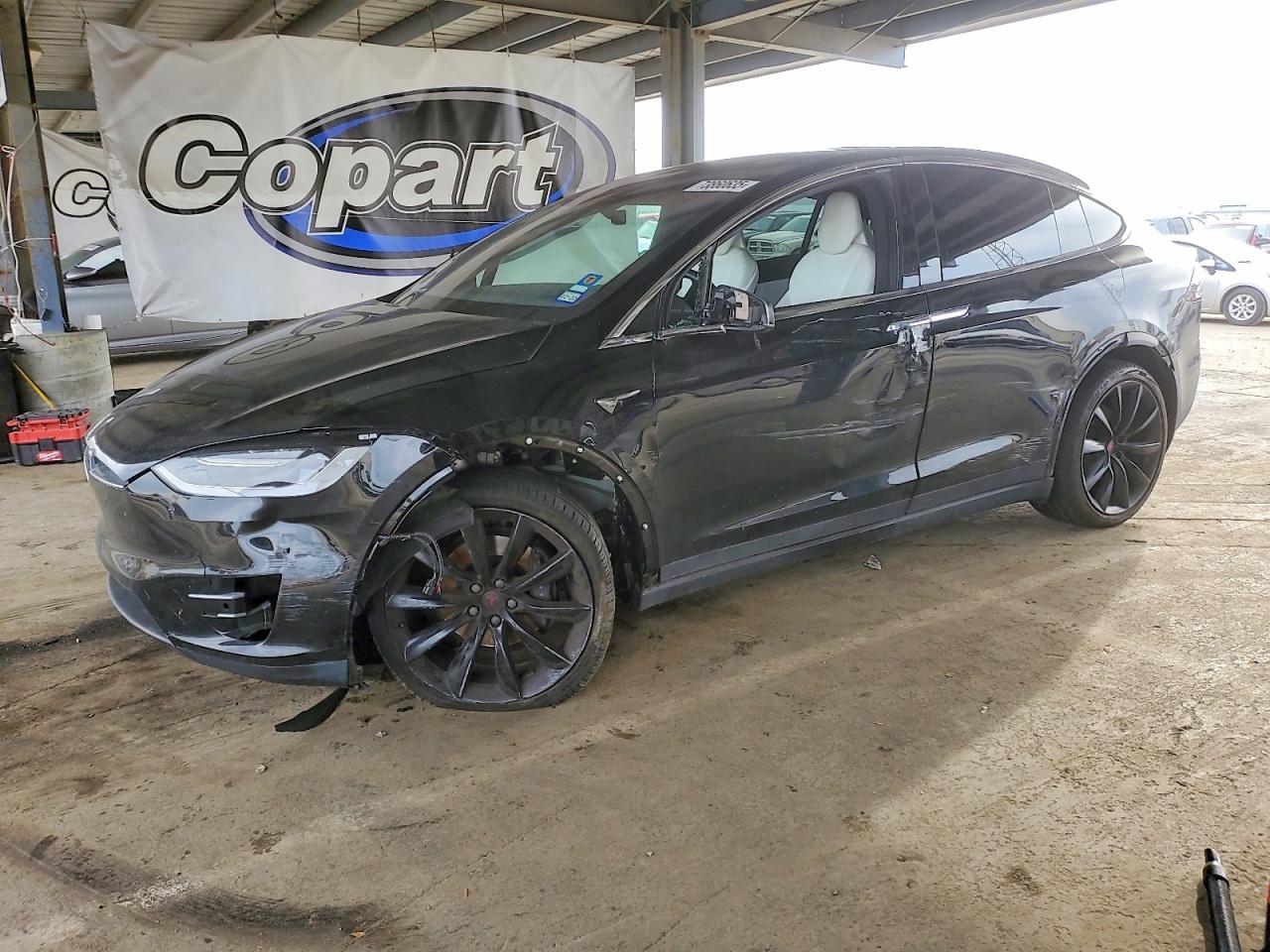 2019 Tesla Model X 75D, VIN 5YJXCDE29KF148336 — Side