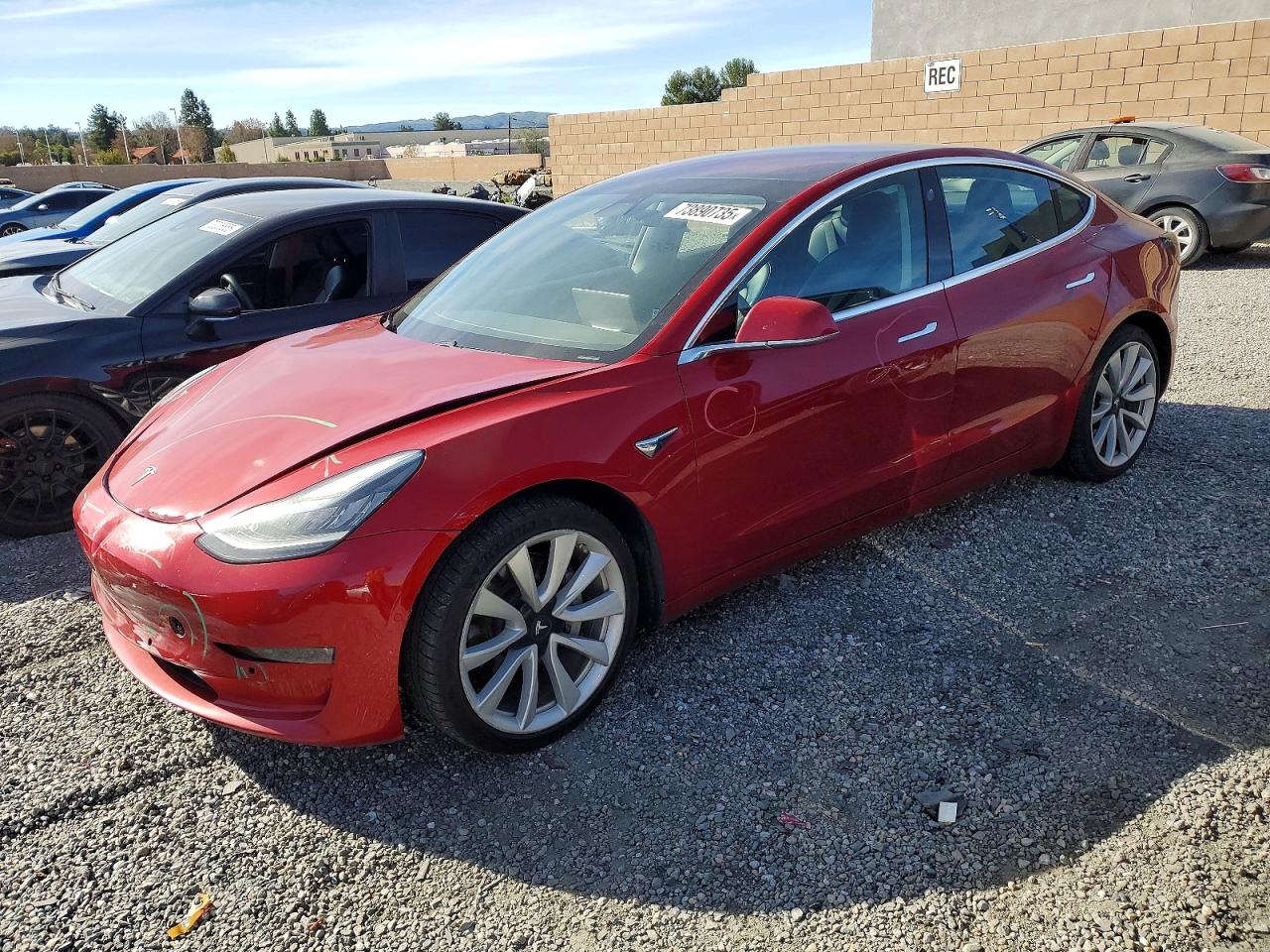 2018 Tesla Model 3 Long Range Battery, VIN 5YJ3E1EA9JF015413 — Front end