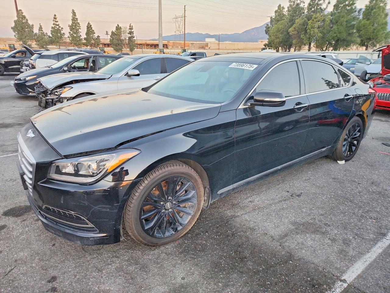 2017 Genesis G80 3.8L, VIN KMHGN4JE4HU172131 — Engine fire