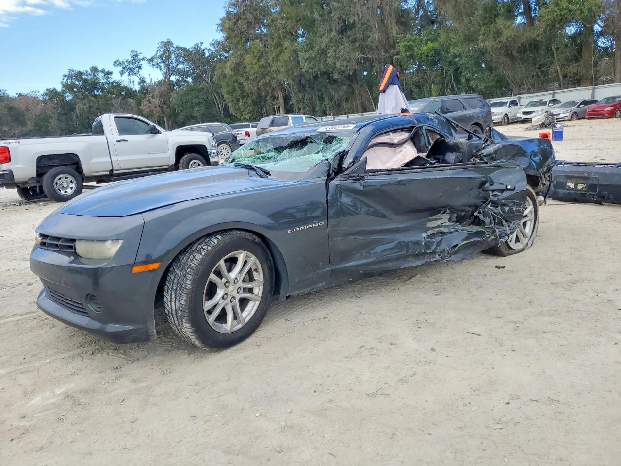 2014 Chevrolet Camaro LS, VIN 2G1FA1E34E9203303 — Rollover