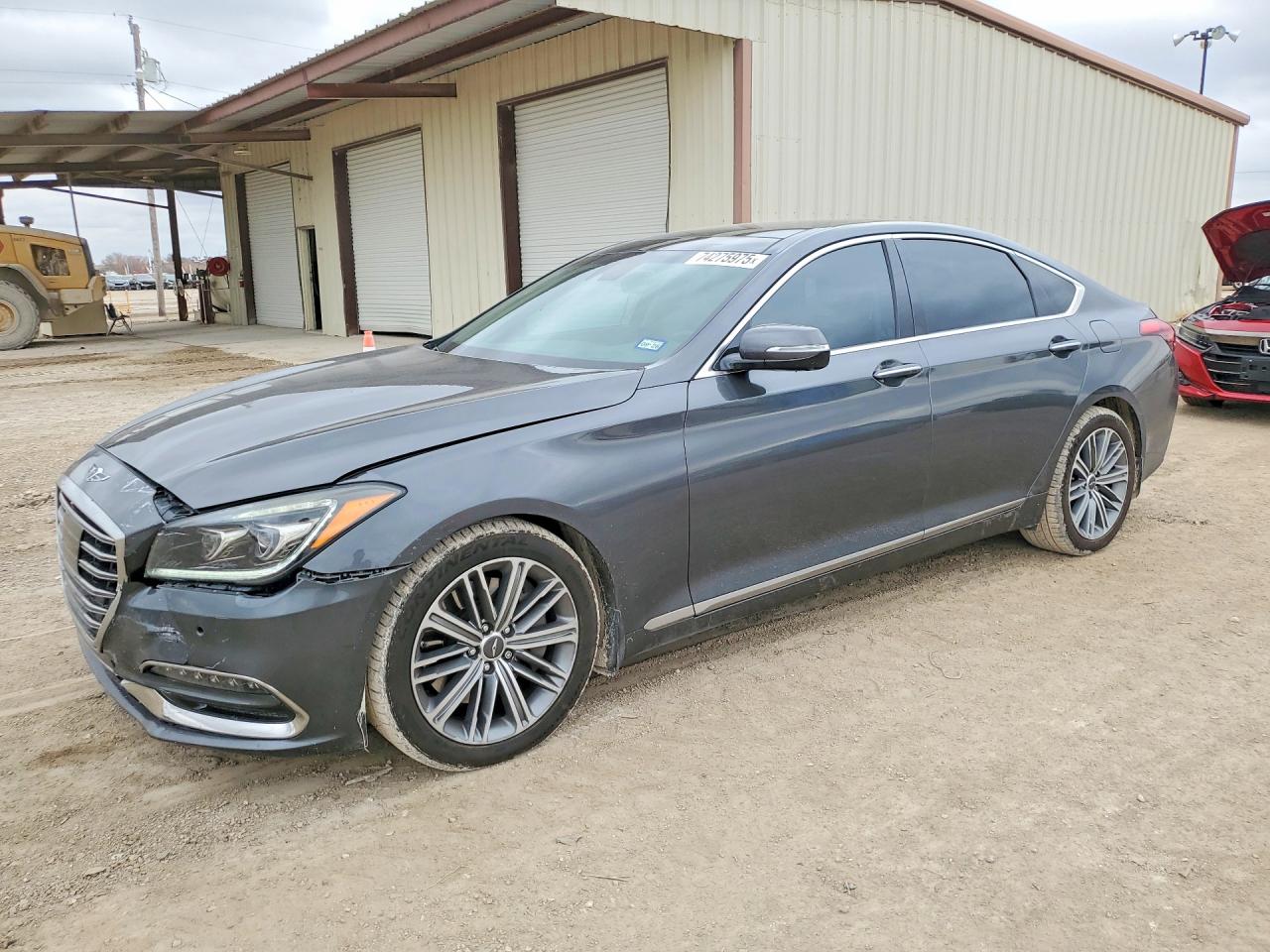 2019 Genesis G80 3.8L, VIN KMHGN4JE0KU302526 — Front end